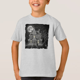 Camiseta Casa Assombrada de Halloween Estilizada