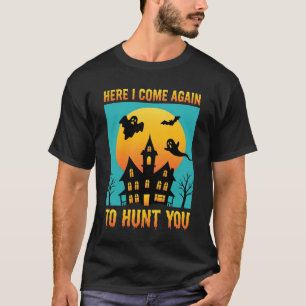 Camiseta Casa Assombrada de Halloween Pendurada com Minhas