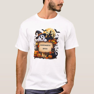 Camiseta Casa Assombrada de Halloween Personalizada com Fan