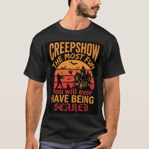Camiseta Casa Assombrada de Halloween Retro de Zumbi de Ter