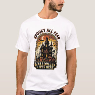 Camiseta Casa Assombrada de Halloween Vintage Assustador To