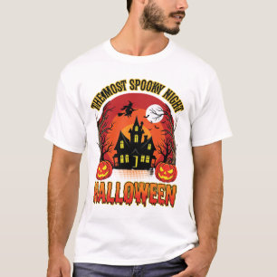 Camiseta Casa Assombrada e Noite de Abóbora de Halloween As