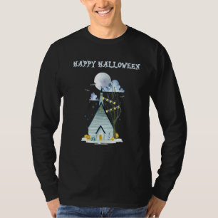 Camiseta Casa Assombrada Fantasia Preguiçosa de Halloween A