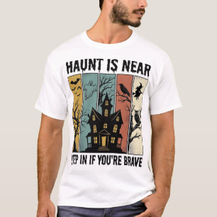 Camiseta Casa Assombrada Halloween Gravura Vintage Assustad