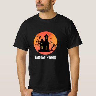 Camiseta Casa Assombrada Noite de Halloween Corujas Lua Che