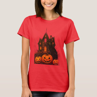 Camiseta Casa Assombrada Vintage na Noite de Halloween