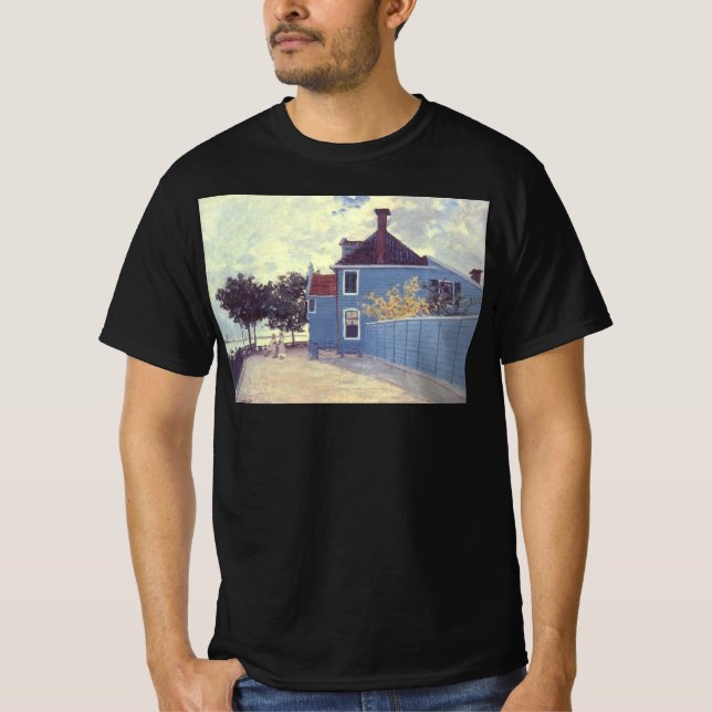 Camiseta Casa Azul em Zaandam, por Claude Monet (Frente)