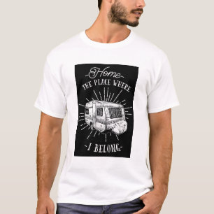 Camiseta Casa Branca De RV É Onde Eu Pertenço A Tee