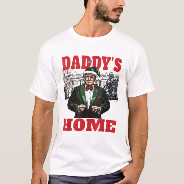 Camiseta Casa Branca Engraçado de Natal Daddys (Frente)