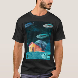 Camiseta Casa Caracol Subaquática com peixes nadando