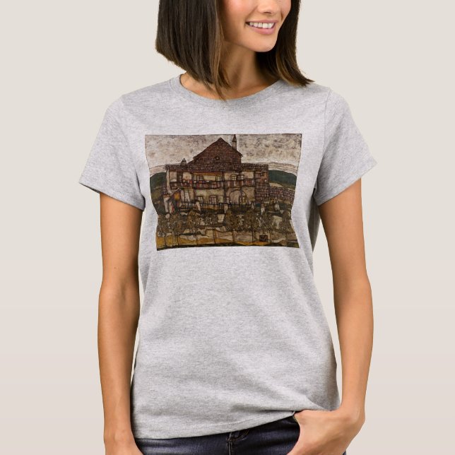 Camiseta Casa com Shingle Roof por Egon Schiele (Frente)