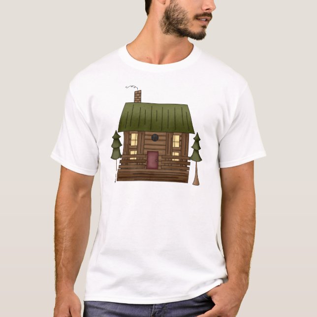 Camiseta Casa da cabana rústica de madeira (Frente)