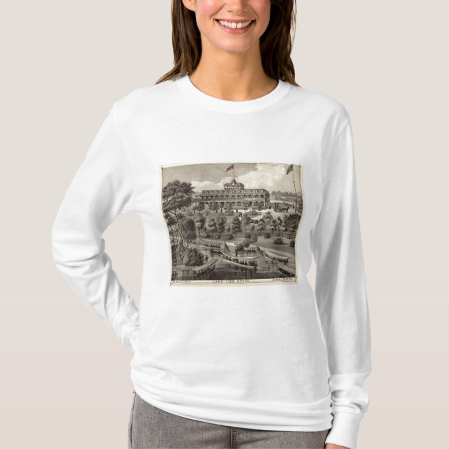 Camiseta Casa da opinião do lago no parque de Asbury, NJ (Frente)