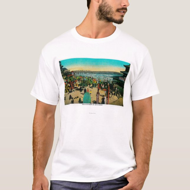 Camiseta Casa da praia e do banho, praia longa de (Frente)