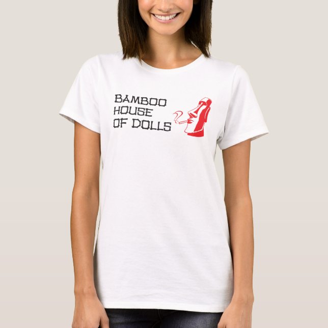 Camiseta Casa de bambu do t-shirt branco das mulheres das (Frente)