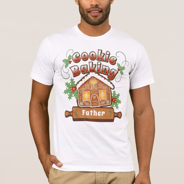 Camiseta Casa de Biscoito de Gengibre para Fazer Biscoitos  (Frente)