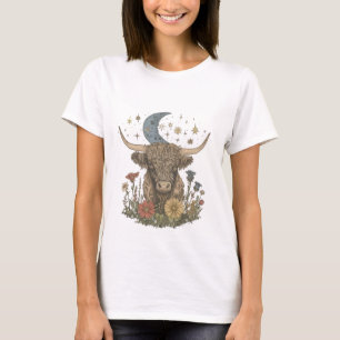 Camiseta Casa de Campo Floral Moon Vintage Vaca das Terras