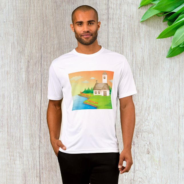 Camiseta Casa de campo perto do lago (Criador carregado)