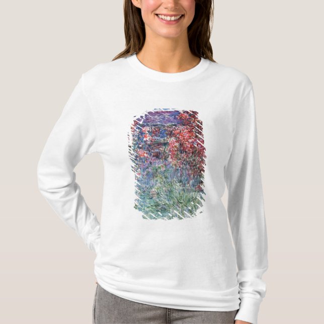 Camiseta Casa de Claude Monet | em Giverny sob os rosas (Frente)