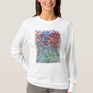 Camiseta Casa de Claude Monet   em Giverny sob os rosas