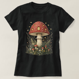 Camiseta Casa de Cogumelo Amanita Encantada Arte