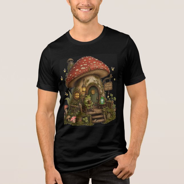 Camiseta Casa de Cogumelo de Rã Aconchegante (Frente)