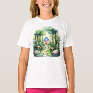 Camiseta Casa de Cogumelos Encantada em Floresta Mágica