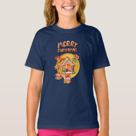Camiseta Casa de Doces de Natal em Pão de Mel e Ano Novo
