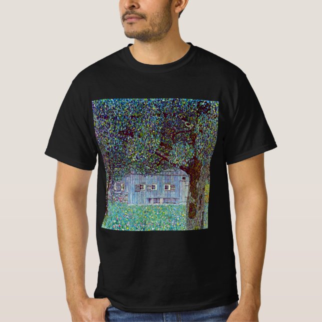 Camiseta Casa de fazenda na Alta Áustria por Gustav Klimt (Frente)