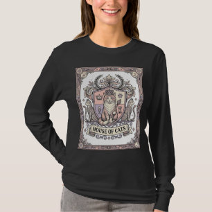 Camiseta Casa De Gatos Brasão De Armas De Heráldica De Gato