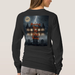 Camiseta Casa de Halloween com Frankie, Cinza Escuro