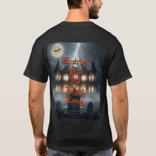 Camiseta Casa de Halloween com Frankie, Cinza Escuro