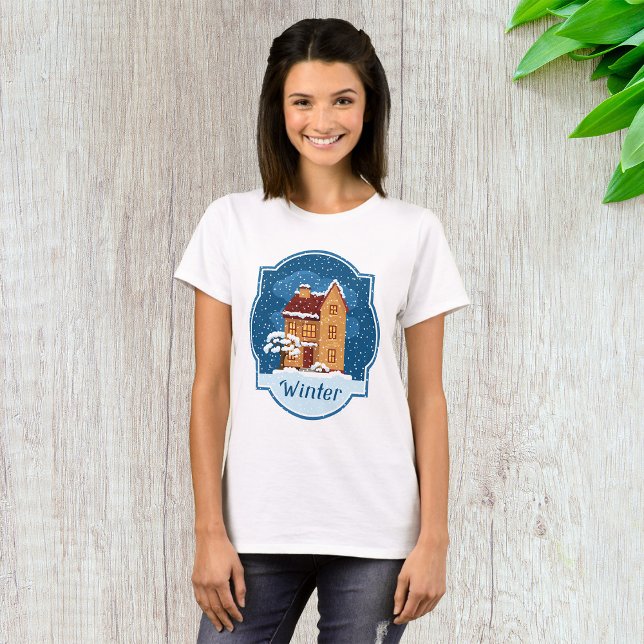 Camiseta Casa De Inverno Na Neve (Criador carregado)