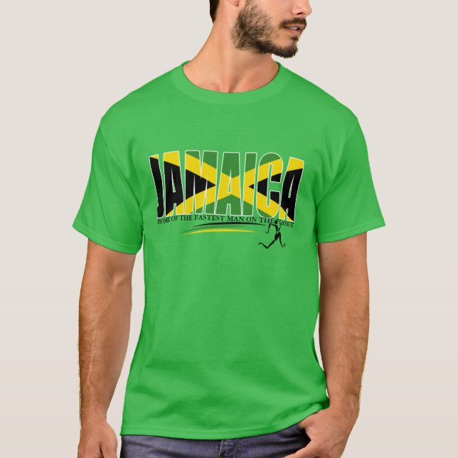 Camiseta Casa de Jamaica do homem o mais rápido no t-shirt (Frente)