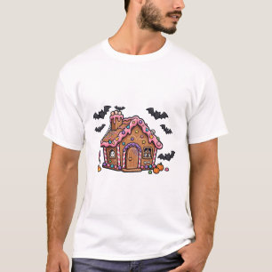 Camiseta Casa de Pão de Mel Assombrada Doces Arte de Hallow