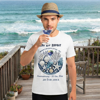 Camiseta Casa de Praia Repita Golfo de Conchas de Coral Coq