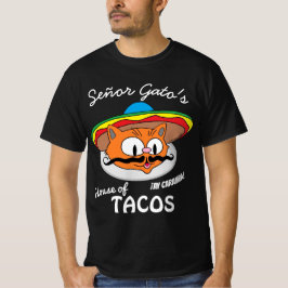 Camiseta Casa de Tacos do Senhor Gato Desenho Animado Mexic