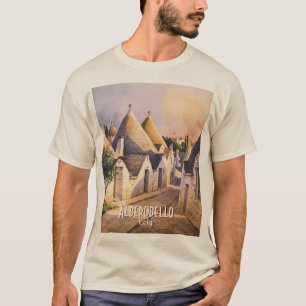 Camiseta Casa de Trulli Personalizada Alberobello Aquarela 