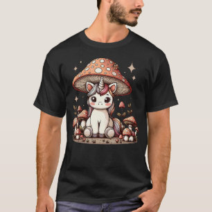 Camiseta Casa de Unicórnio Cottagecore Cogumelo Fungo Estét