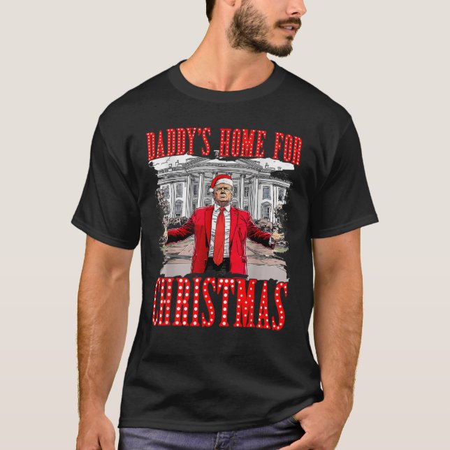 Camiseta Casa Do pai Para Papais noeis De Vestes De Natal C (Frente)