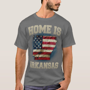 Camiseta Casa é Arkansas EUA mapa dos EUA presente único fã