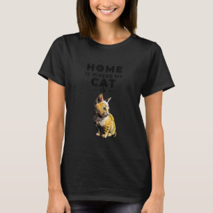 Camiseta Casa é onde meu gato é dono de amor de animal de e