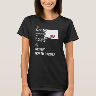 Camiseta Casa É Onde O Coração É Dickey County North Dak