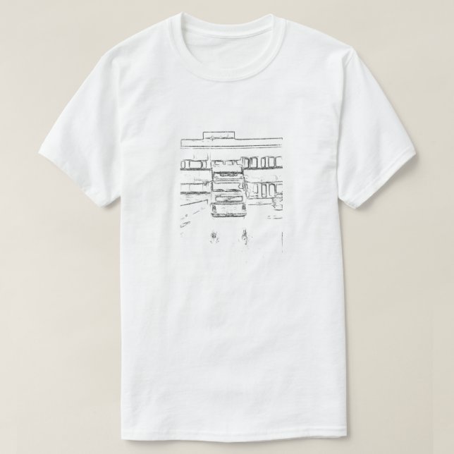 Camiseta Casa e reboque (Frente do Design)