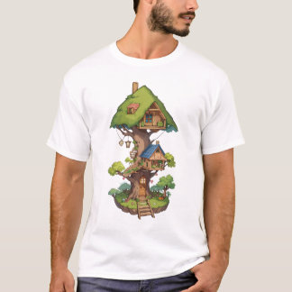 Camiseta Casa especial das árvores para fadas e gnomos em t