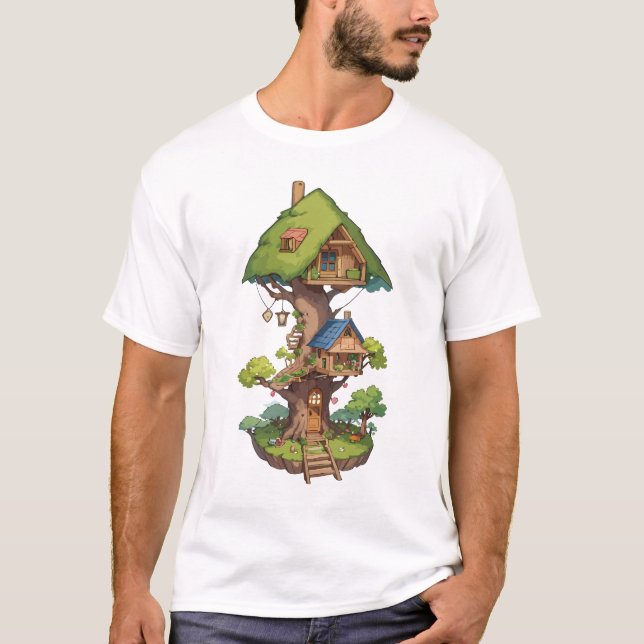 Camiseta Casa especial das árvores para fadas e gnomos em t (Frente)