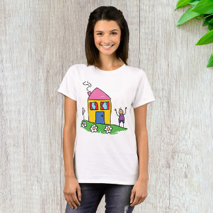Camiseta Casa Feliz, Casa Colorida e Figura Fixa