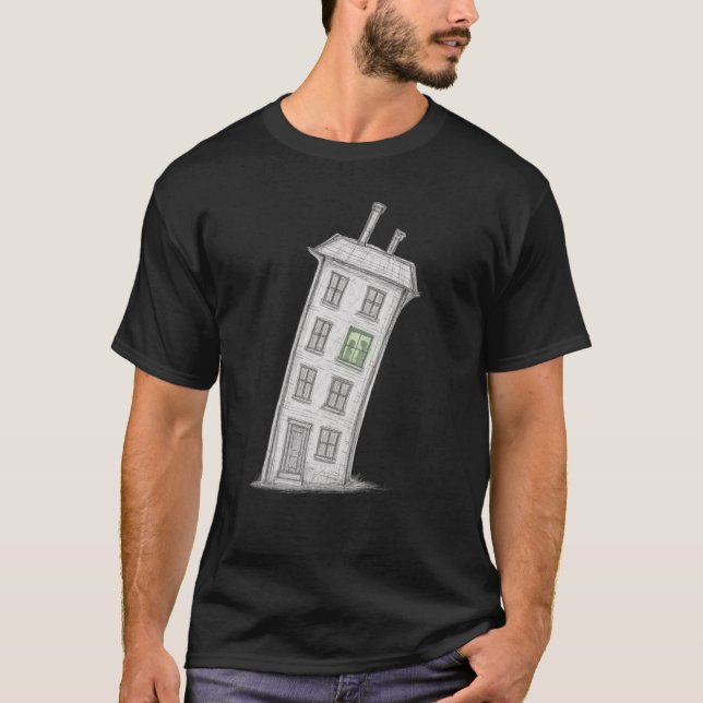 Camiseta "Casa inclinada com luz de janela (Frente)