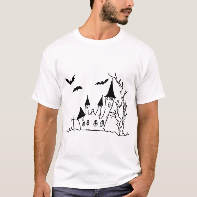 Camiseta Casa Misteriosa de Halloween (Frente)