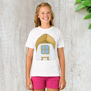 Camiseta Casa Pequena de Palha Desenhada à Mão